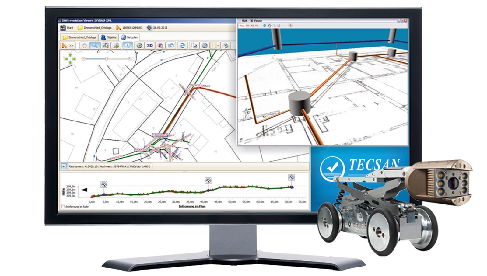 Inspección 3D-GeoSense de IBAK: información tridimensional de las redes de saneamiento